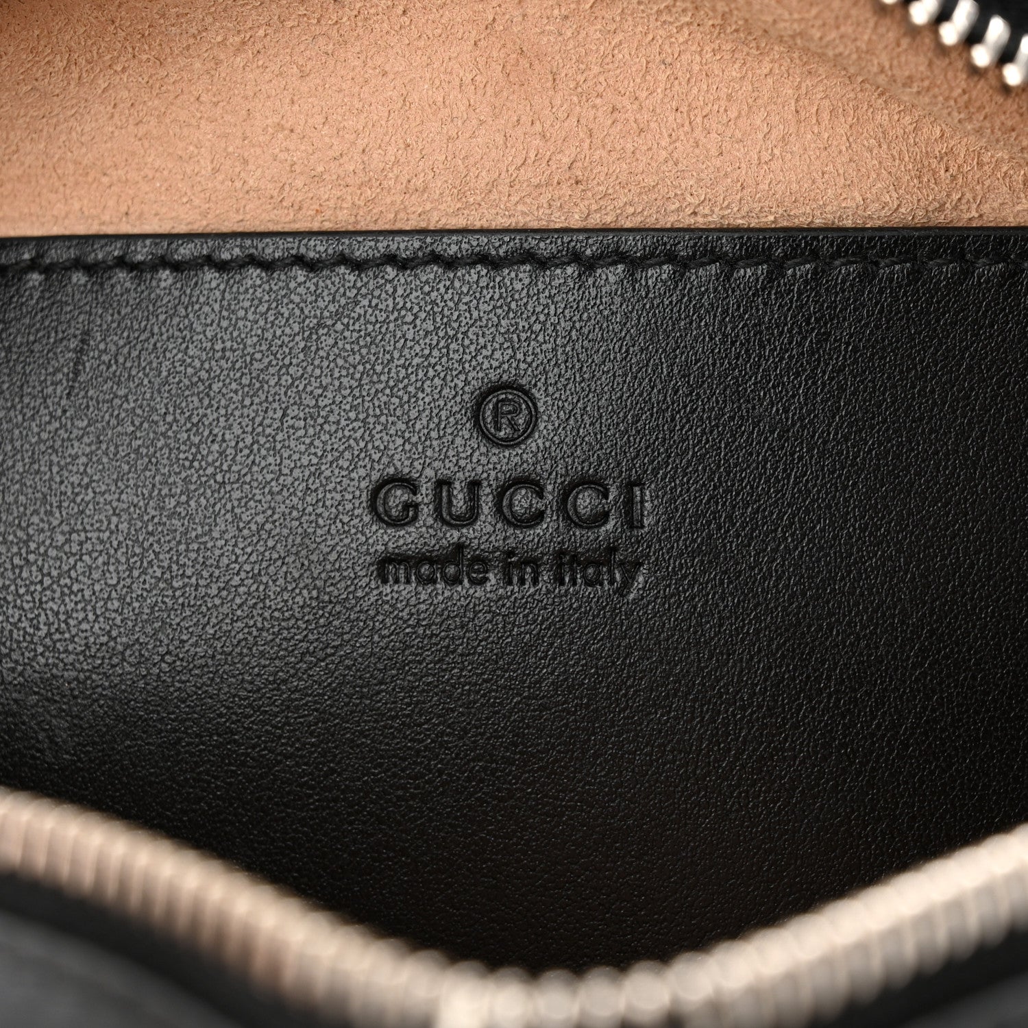 Gucci Calfskin Matelasse Aria Mini GG Marmont Chain Shoulder Bag Black 6 of 10