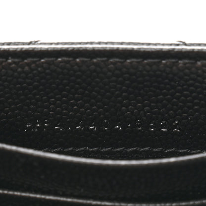 Saint Laurent Grain De Poudre Matelasse Chevron Small Monogram Envelope Wallet Black 7 of 9