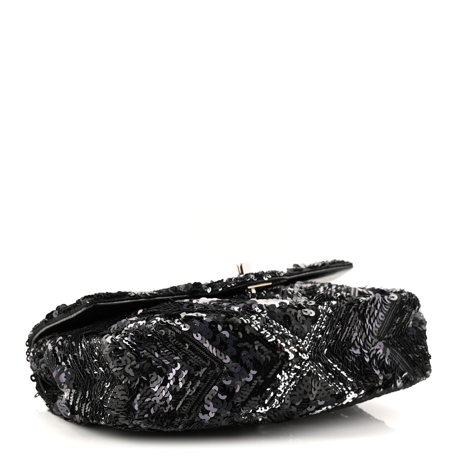 Chanel Sequins Chevron Mini Rectangular Flap Black 4 of 11