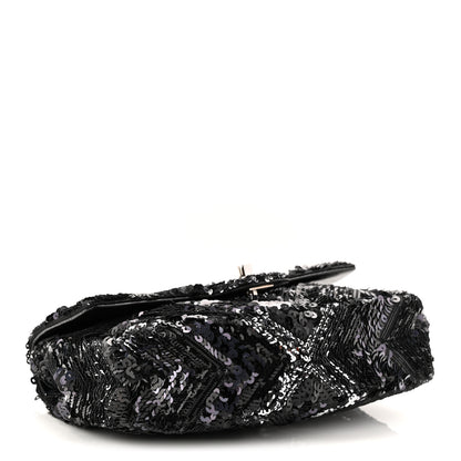 Chanel Sequins Chevron Mini Rectangular Flap Black 4 of 11