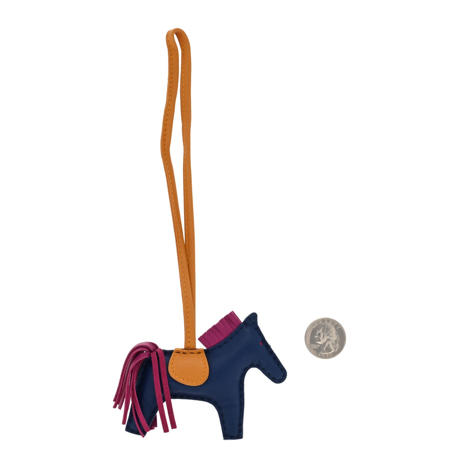 Hermes Milo Lambskin Grigri Rodeo Horse Bag Charm PM Bleu Saphir Rose Pourpre Bouton D'Or 2 of 4