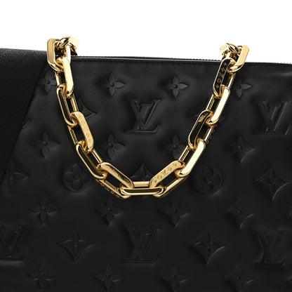 Louis Vuitton Lambskin Embossed Monogram Coussin PM Black 9 of 11