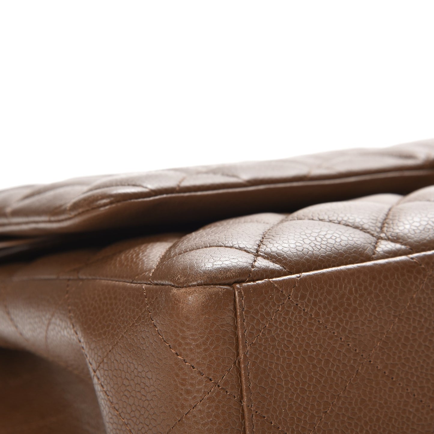 Caviar Quilted Maxi Double Flap Brown