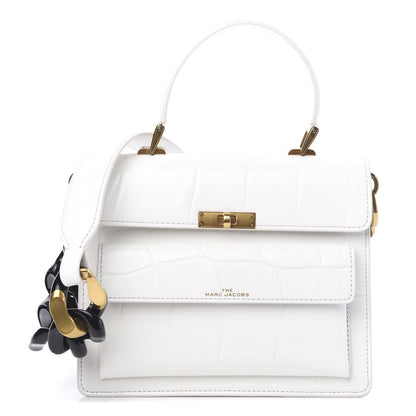 Marc Jacobs Calfskin Crocodile Embossed Uptown Shoulder Bag White 1 of 8