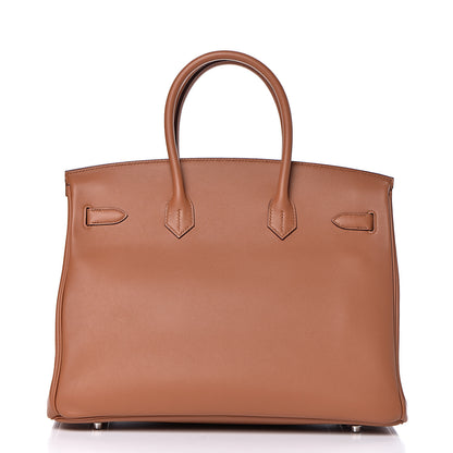 Hermes Swift Epsom Tressage Birkin 35 Gold Bleu du Nord Bleu Indigo 4 of 33