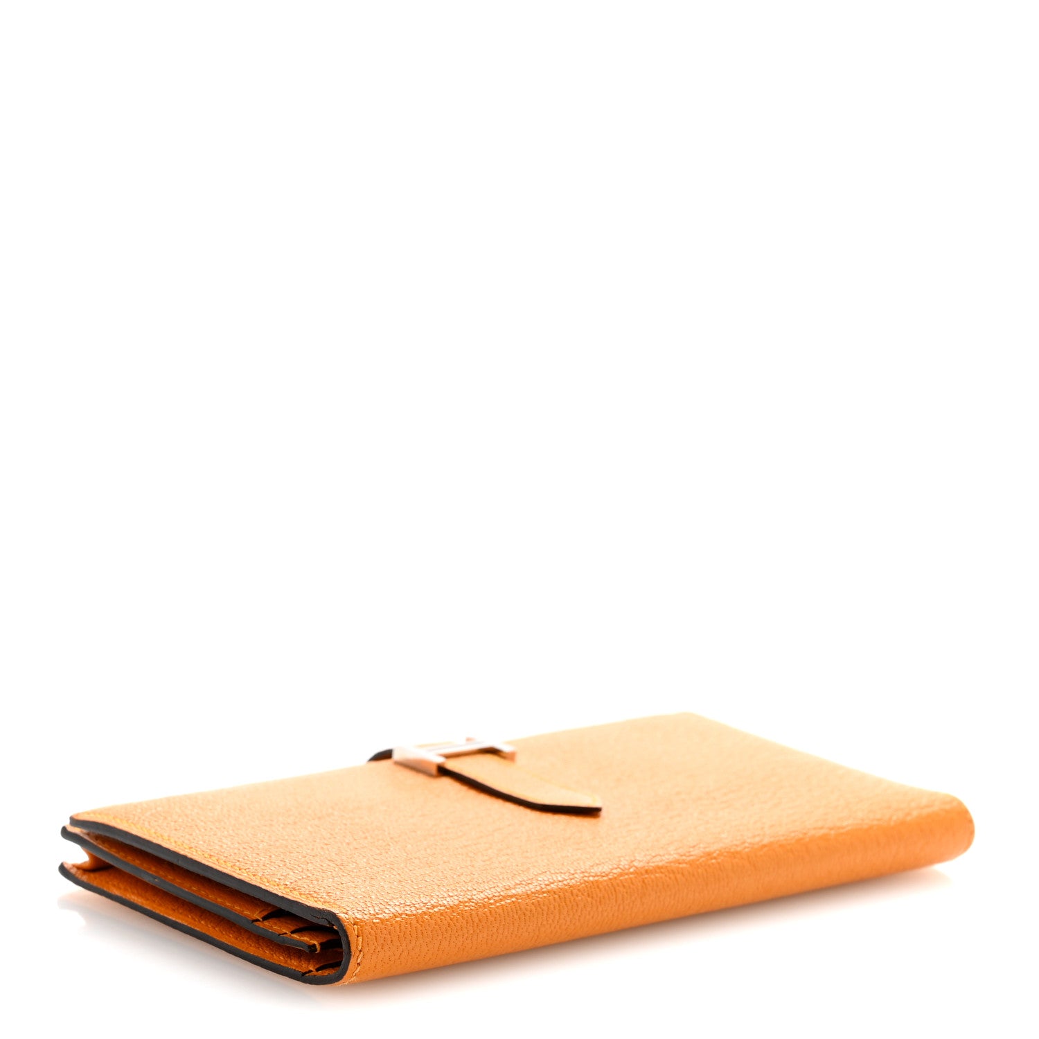 Hermes Chèvre Mysore Bearn Gusset Wallet Jaune Ambre 4 of 13