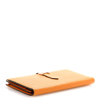 Hermes Chèvre Mysore Bearn Gusset Wallet Jaune Ambre 4 of 13