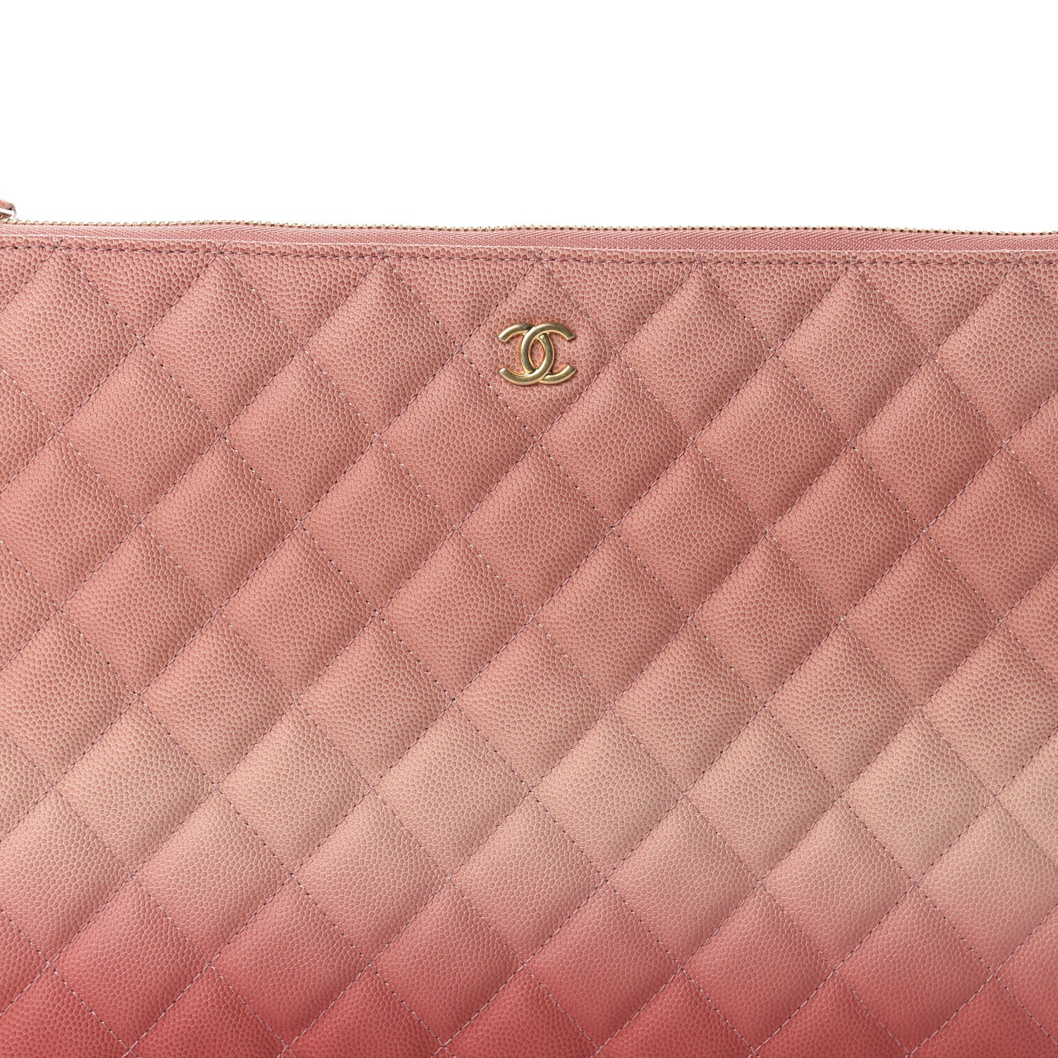 Chanel Caviar Ombre Medium Cosmetic Case Coral 7 of 7