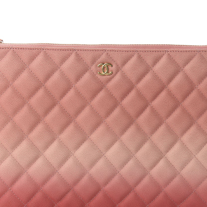 Chanel Caviar Ombre Medium Cosmetic Case Coral 7 of 7
