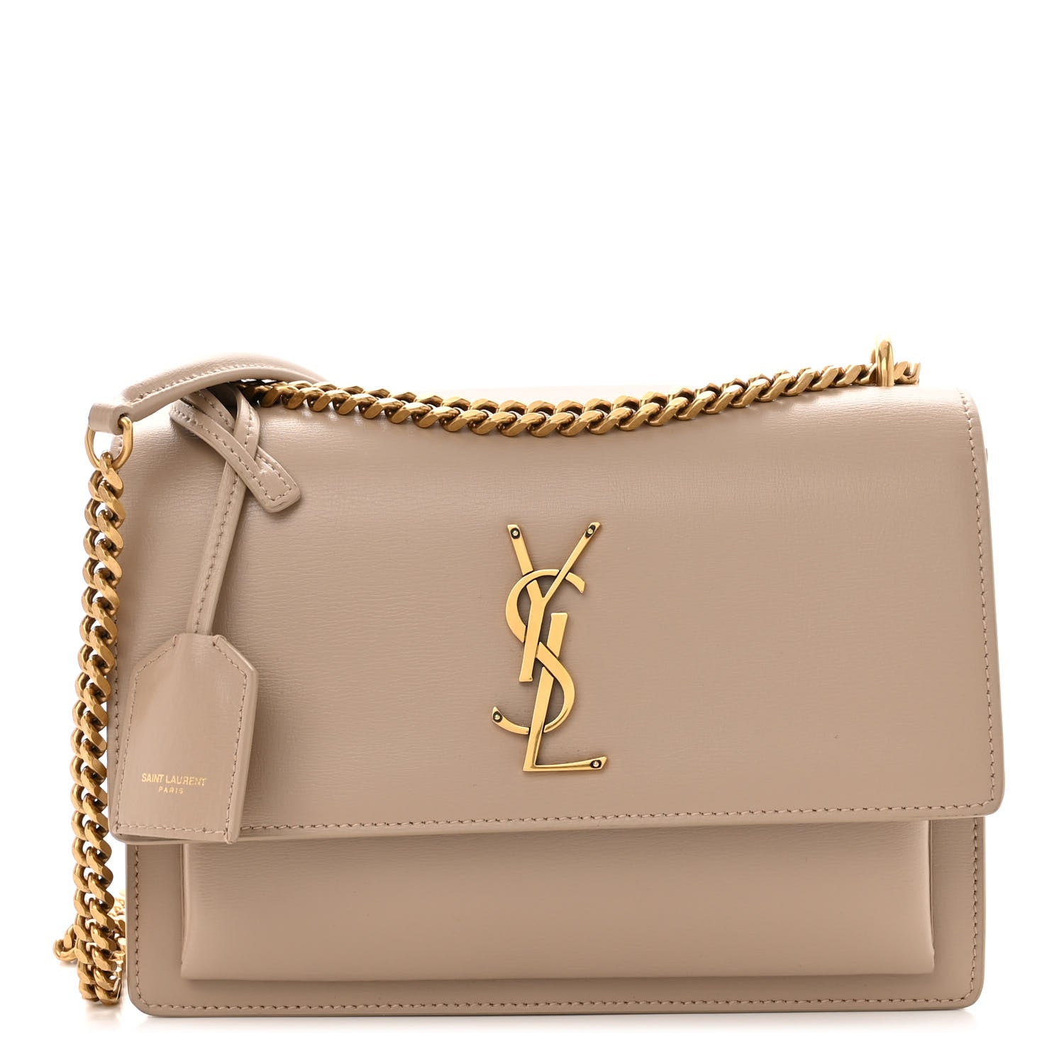 Saint Laurent Calfskin Medium Monogram Sunset Dark Beige 1 of 9