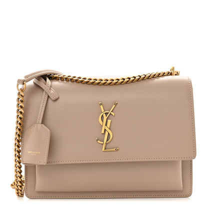 Saint Laurent Calfskin Medium Monogram Sunset Dark Beige 1 of 9