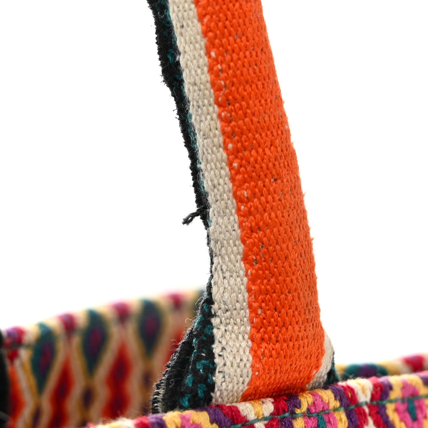 Canvas Embroidered Large Book Tote Orange Multicolor