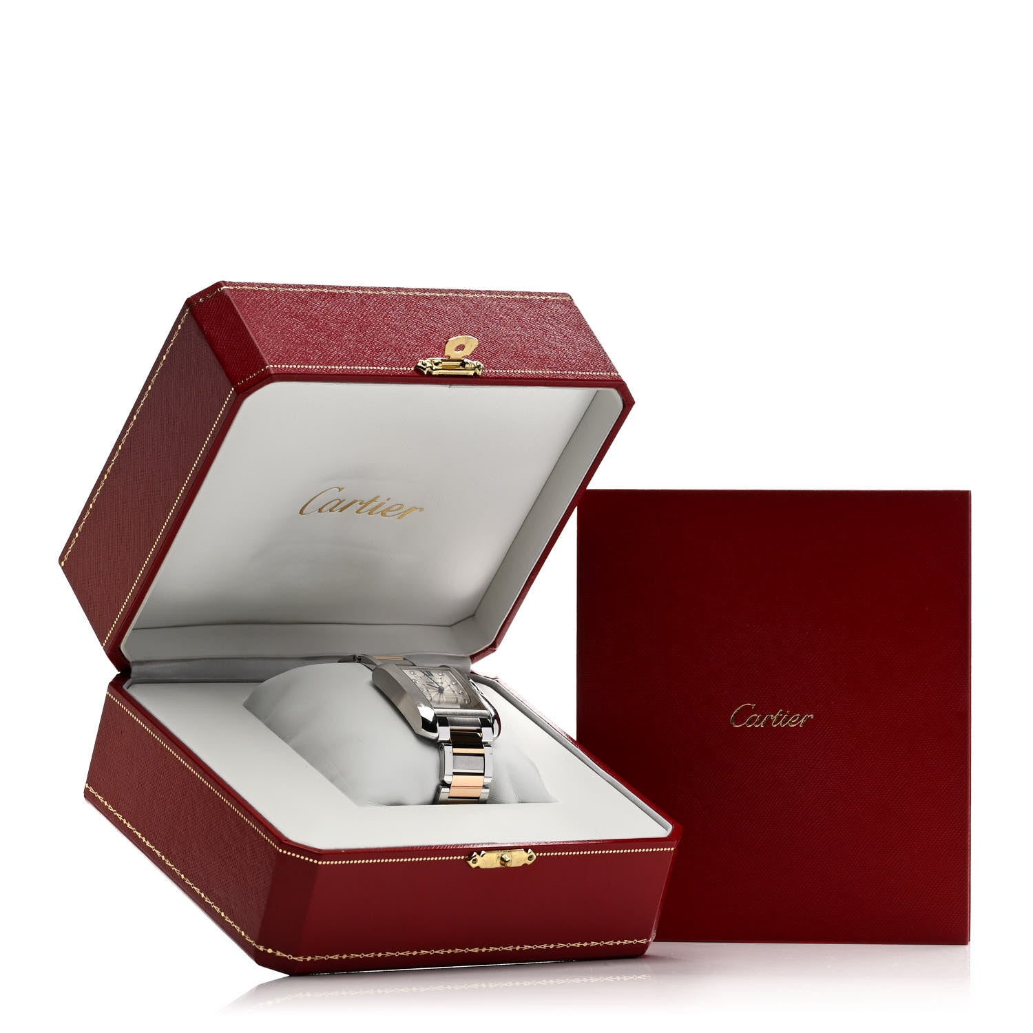Cartier Stainless Steel 18K Pink Gold Diamond 30mm Tank Anglaise Automatic Watch 5 of 5
