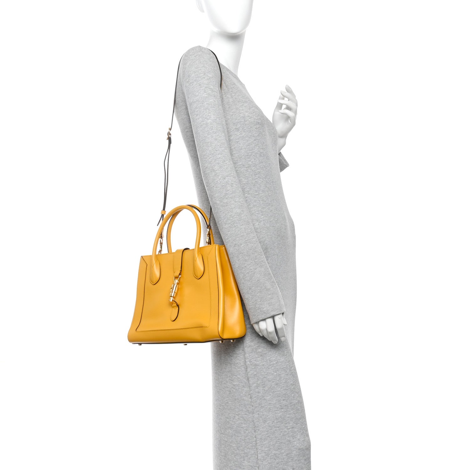 Gucci Boarded Plutone Calfskin Medium Jackie 1961 Tote Crop 2 of 12