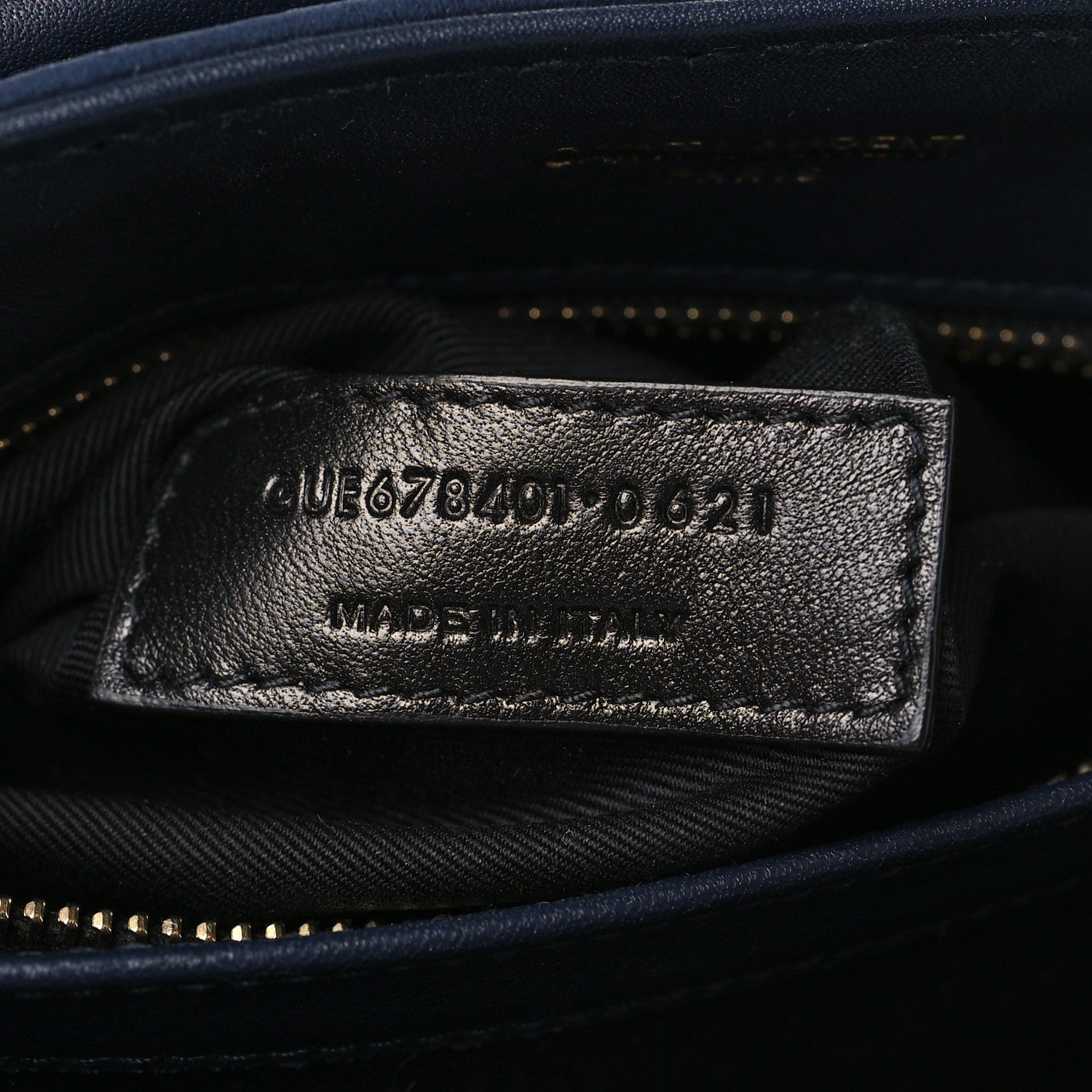 Saint Laurent Suede Y Quilted Monogram Toy Loulou Crossbody Bag Navy 7 of 9
