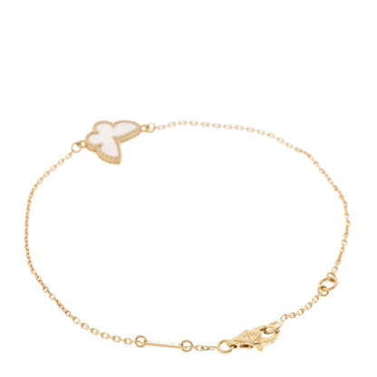 Van Cleef & Arpels 18K Yellow Gold Mother of Pearl Sweet Alhambra Butterfly Bracelet 2 of 5