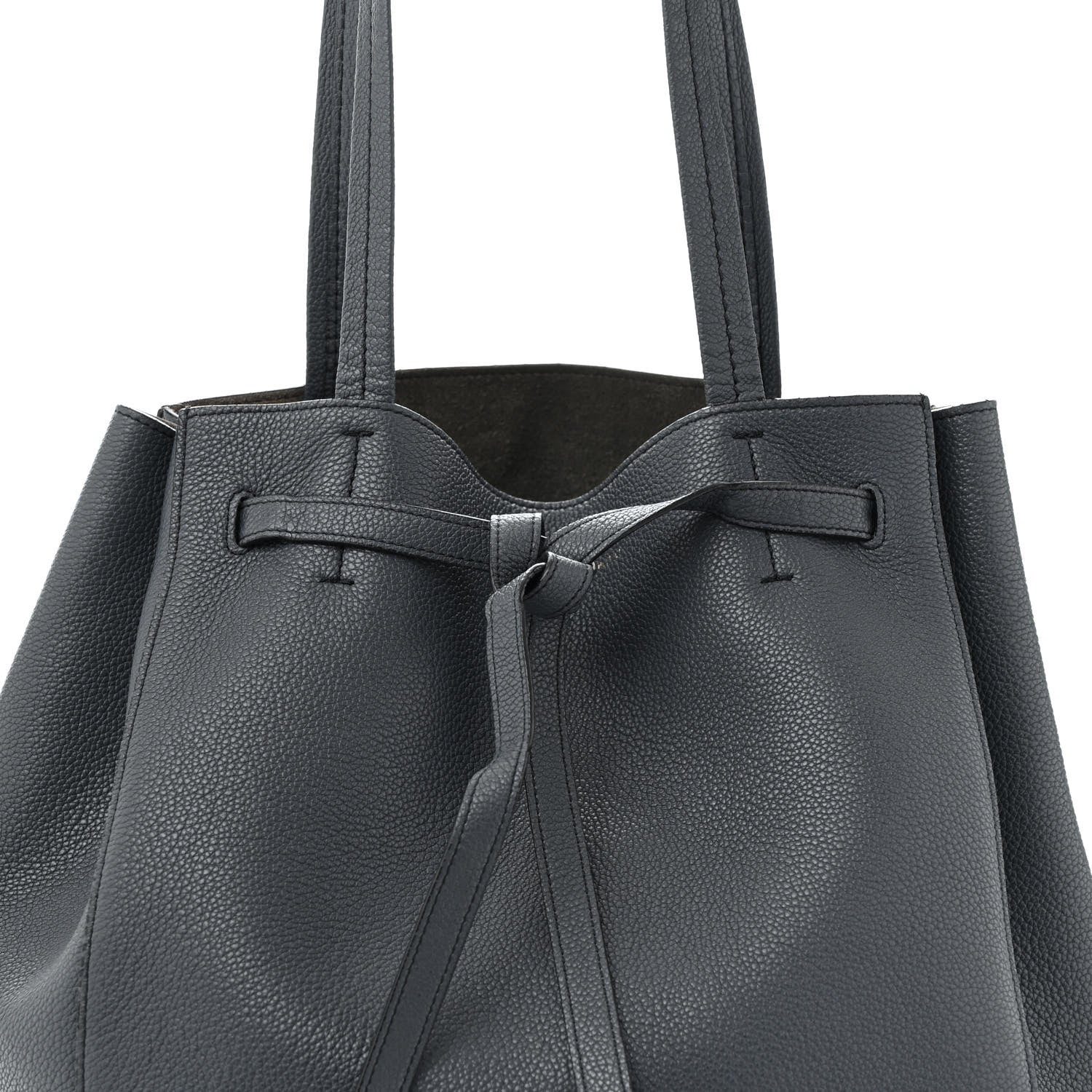 Celine Soft Grained Calfskin Small Belt Cabas Phantom Slate 7 of 13