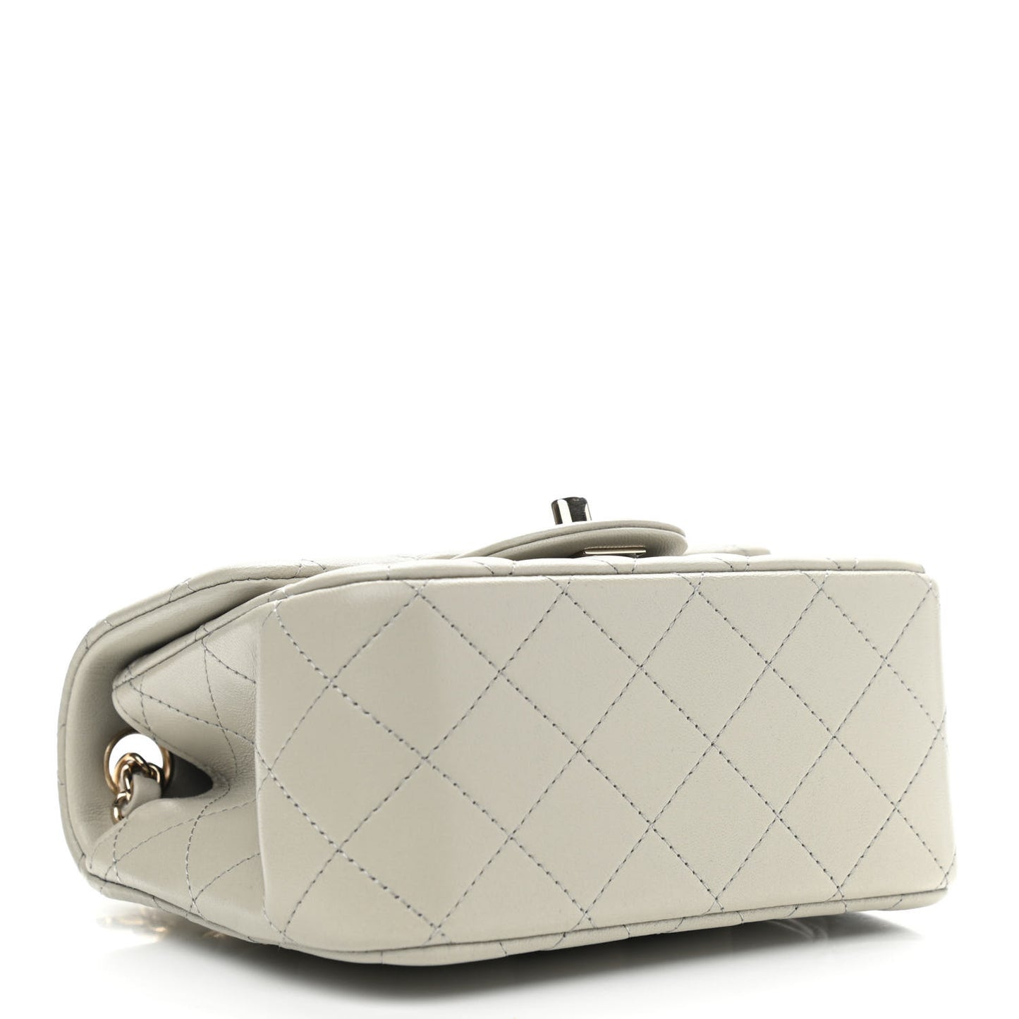 Lambskin Quilted Mini Square Flap Grey