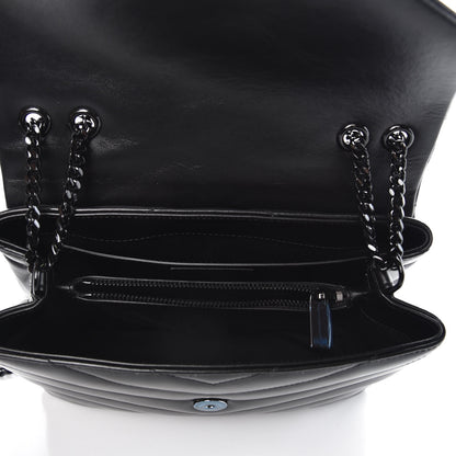 Saint Laurent Calfskin Y Quilted Monogram Small Loulou Chain Satchel Black 5 of 6
