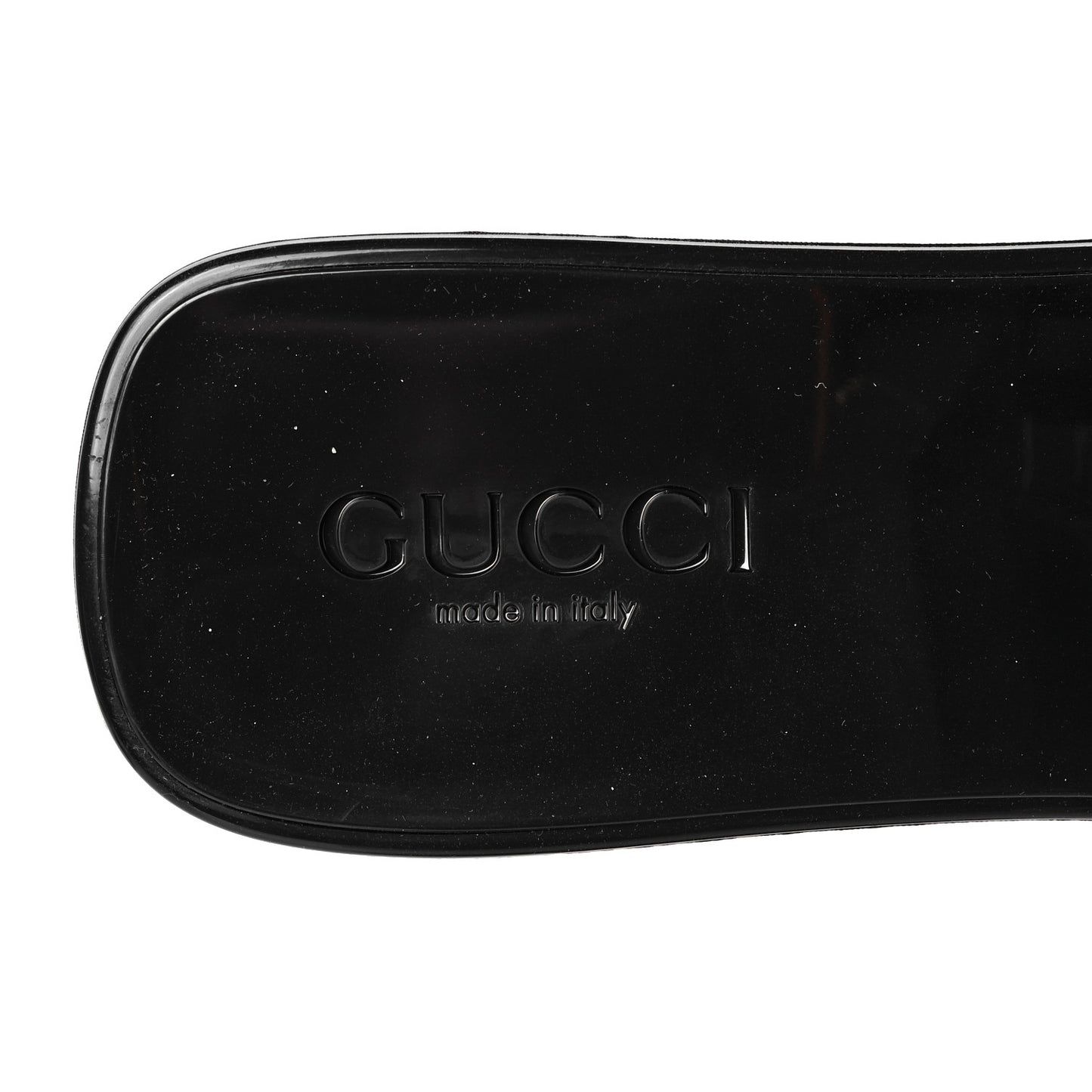 Rubber Gucci Logo Womens Platform 20/60mm Slide Sandals 38 Black