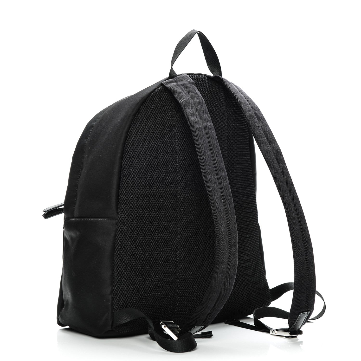 Fendi Nylon Vitello Elite Monster Eyes Rounded Backpack Black Yellow 3 of 8