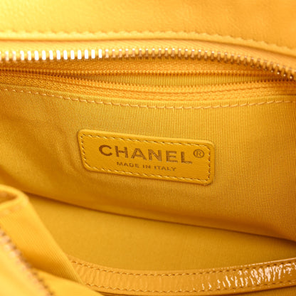 Chanel Patent Goatskin Quilted Small Gabrielle Hobo Yellow 6 of 10