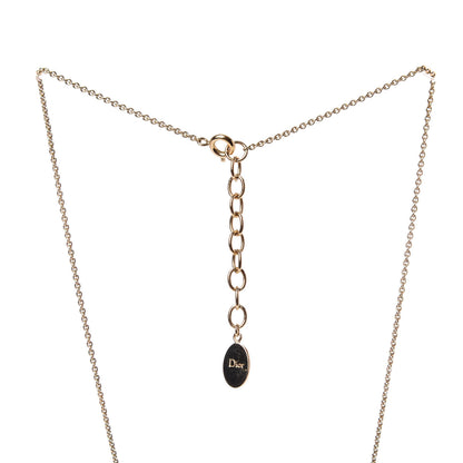 Christian Dior Metal Crystal Pearl Cannage Mise En Dior Tribal Necklace Gold 4 of 4