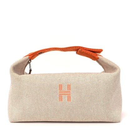 Hermes Canvas Small Bride-A-Brac Pouch Natural Orange 1 of 8