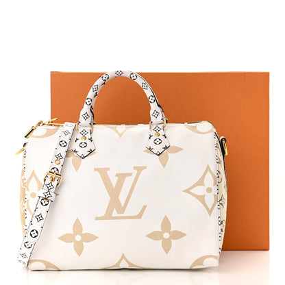 Louis Vuitton Monogram Giant Speedy Bandouliere 30 Kaki Beige 10 of 10