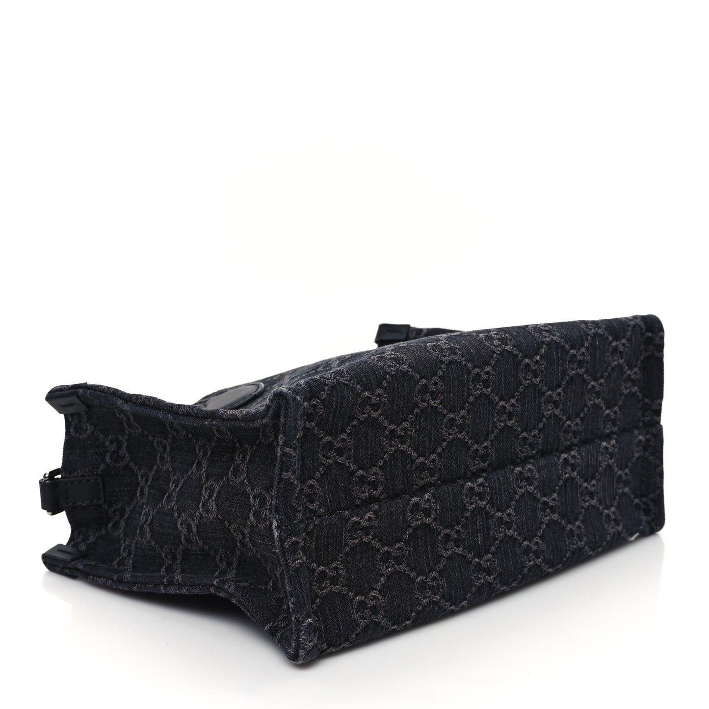 Denim Ophidia GG Monogram Tote Medium Black Grey