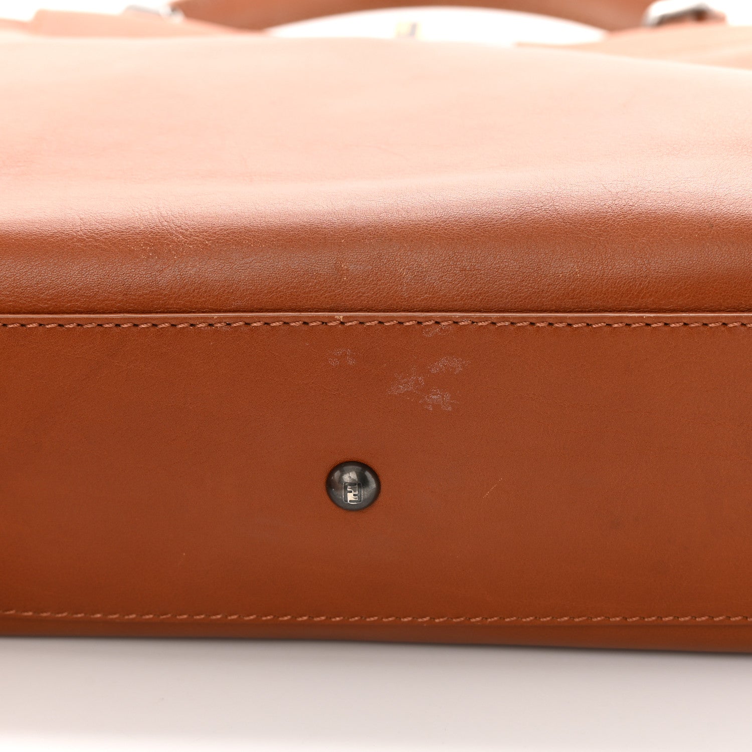 Fendi Vitello Suede Medium Peekaboo Iconic Satchel Cuoio Rame Moro 18 of 20