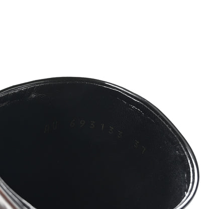 Saint Laurent Glazed Calfskin Opyum Ankle Boots 37 Black 8 of 9