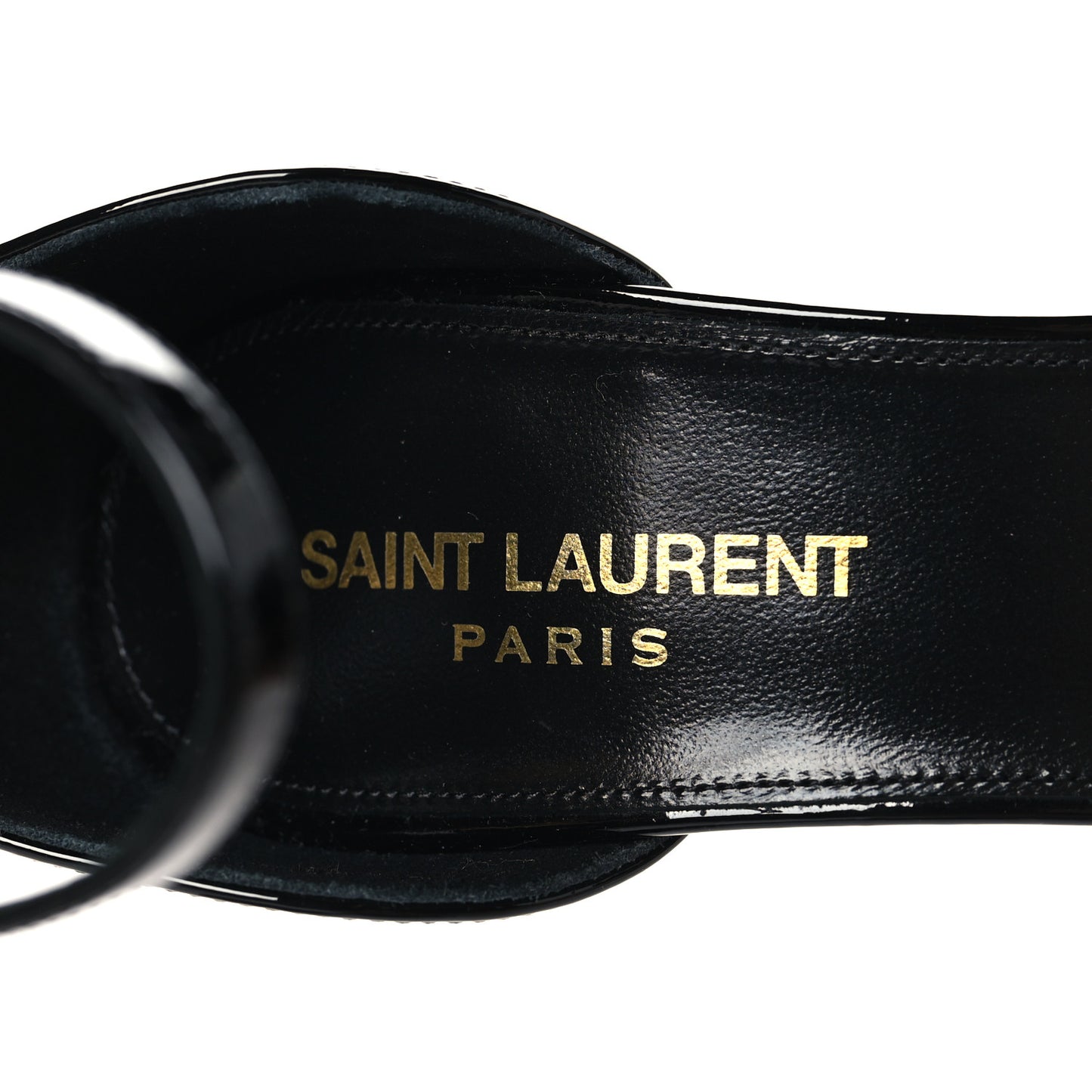 Patent Calfskin Opyum 110 Sandals 37 Black Gold