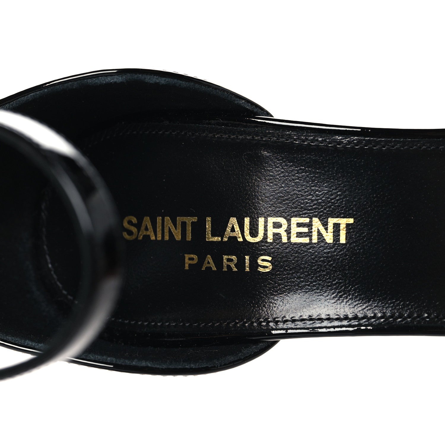 Saint Laurent Patent Calfskin Opyum 110 Sandals 37 Black Gold 8 of 9