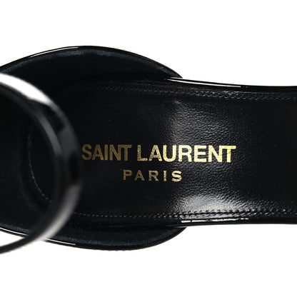 Saint Laurent Patent Calfskin Opyum 110 Sandals 37 Black Gold 8 of 9