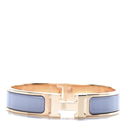 Hermes Enamel Narrow Clic Clac H Bracelet PM Bleu Lin 1 of 4