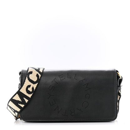 Stella McCartney Eco Alter Nappa Perforated Logo Mini Crossbody Bag Black 1 of 12