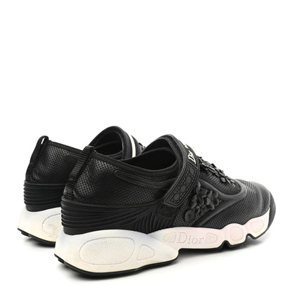 Christian Dior Perforated Lambskin Embellished Dior Fusion Sneakers 40 Black 3 of 8