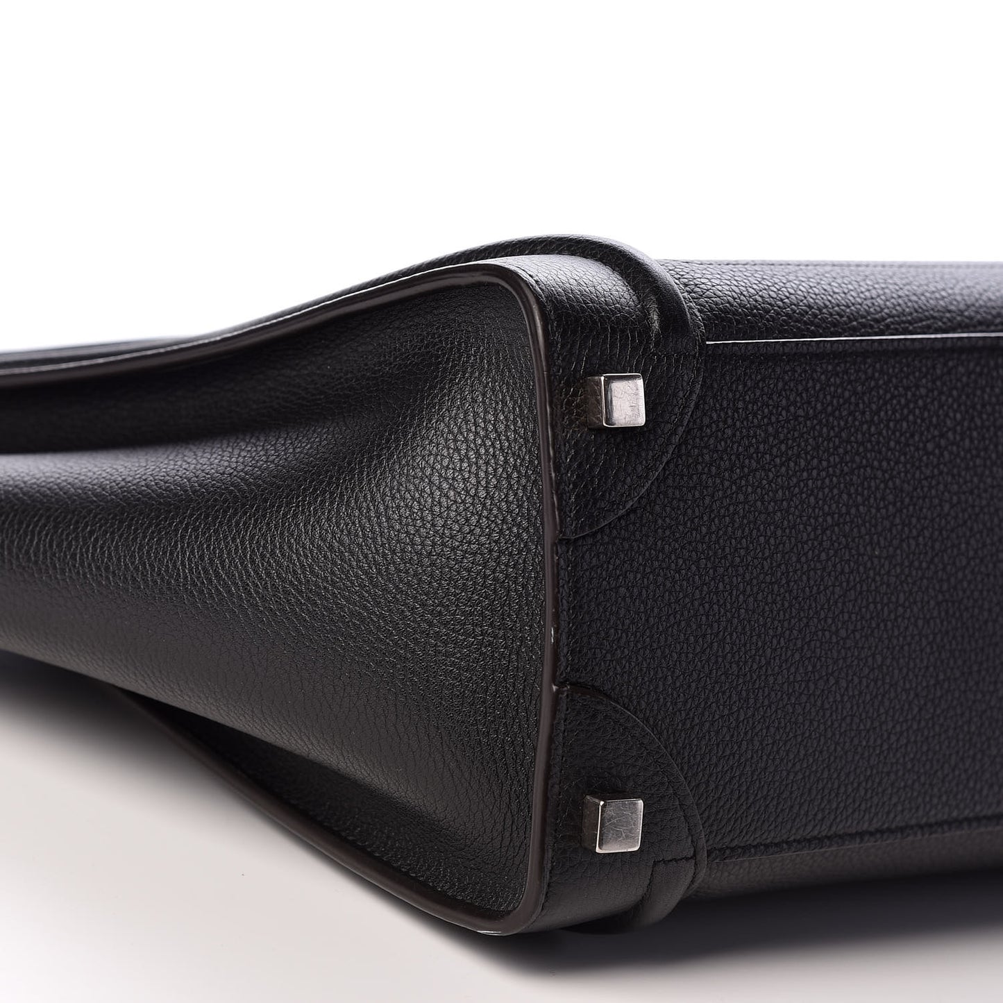 Drummed Calfskin Micro Luggage Black