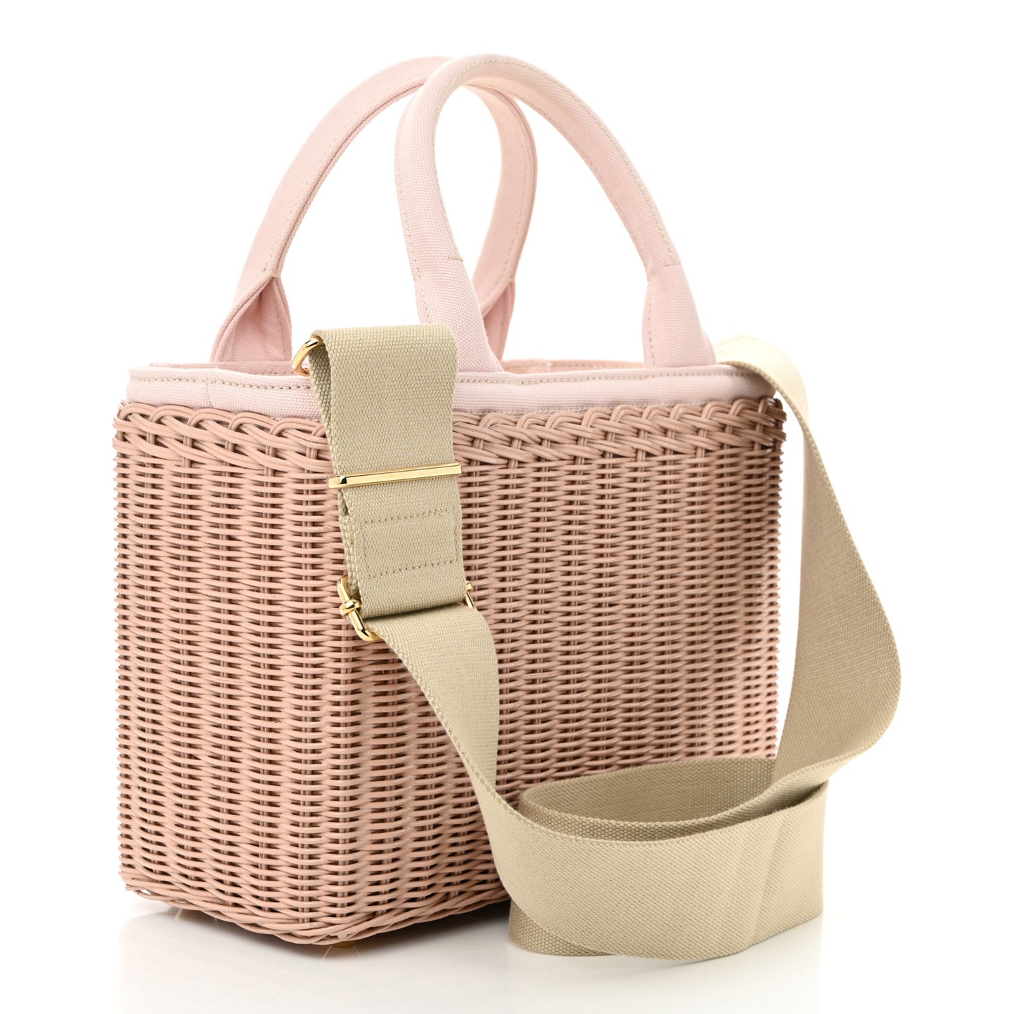 Wicker Canvas Shoulder Bag Pesca