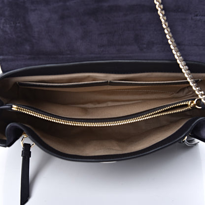 Chloe Smooth Calfskin Little Horses Embroidered Medium Faye Day Shoulder Bag Full Blue 5 of 12