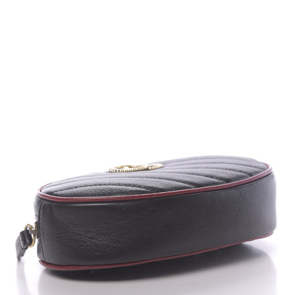 Gucci Azalea Calfskin Matelasse Diagonal Torchon GG Marmont Belt Bag 95 38 Black Romantic Cerise 4 of 10