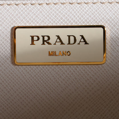 Prada Saffiano Lux Bowler Talco White 7 of 9