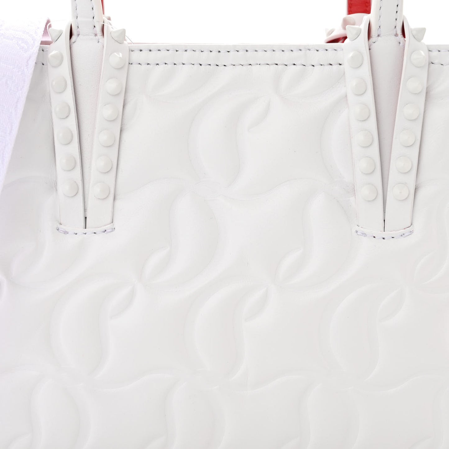 Nappa Embossed Mini East West Cabata Tote White