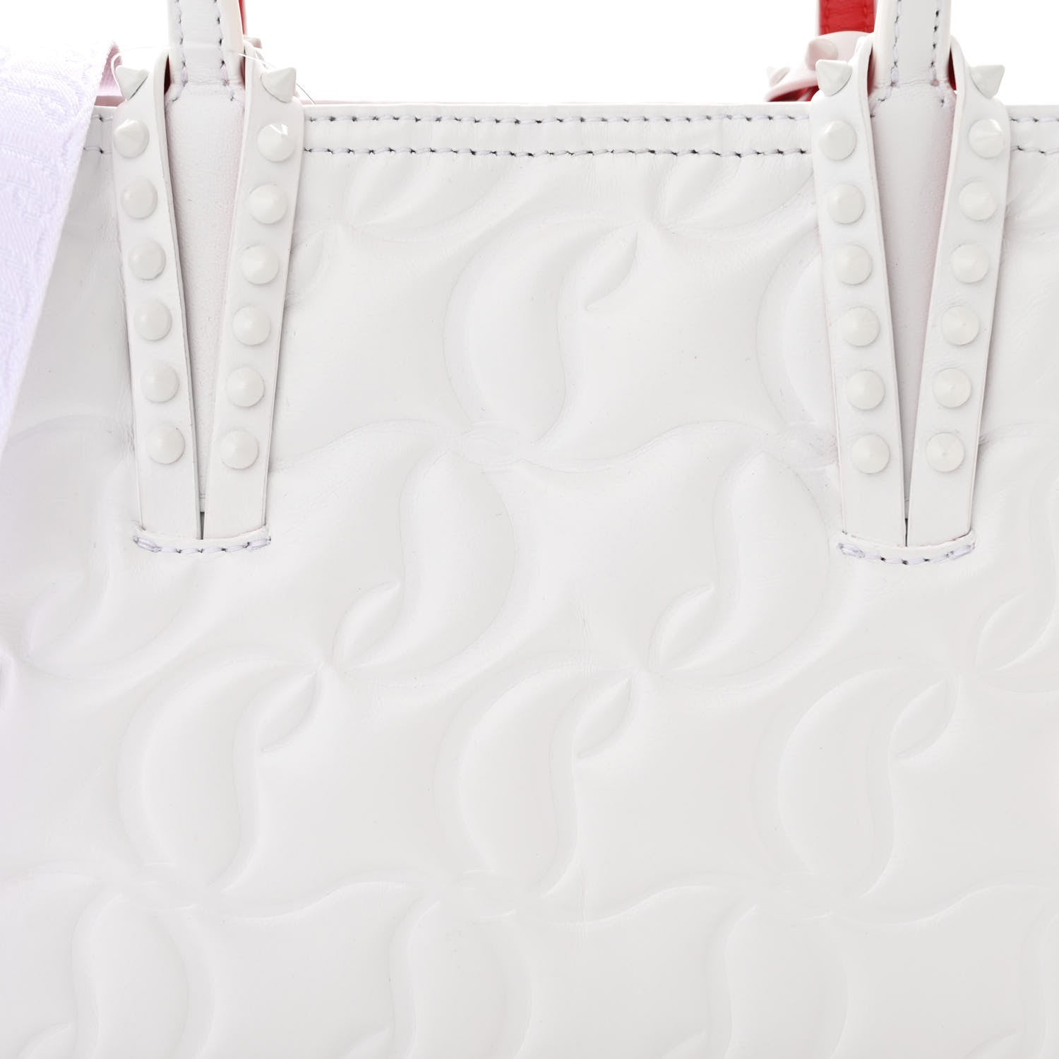 Christian Louboutin Nappa Embossed Mini East West Cabata Tote White 8 of 10