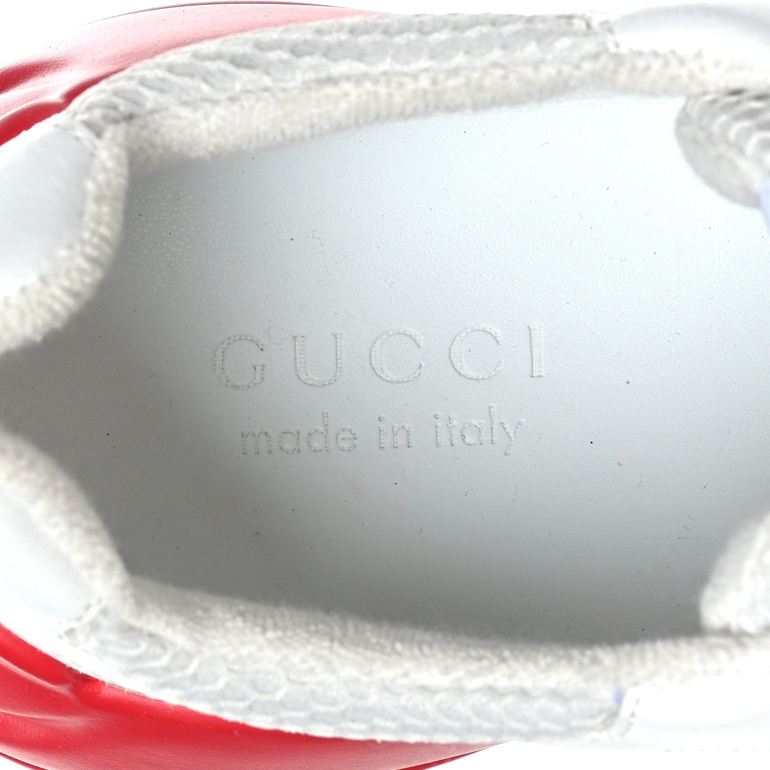 Gucci Lavaredo Eco Fabric Mesh Web Mens Rhyton Reflective Sneakers 7 Great White Green Red Silver 8 of 9