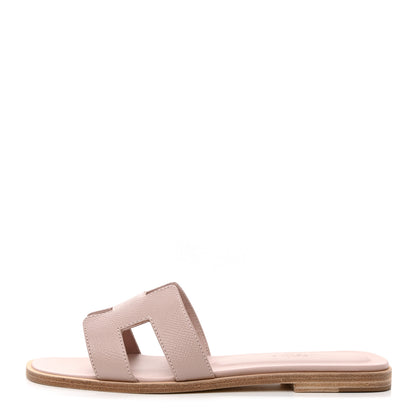 Hermes Epsom Oran Sandals 37 Rose Porcelaine 1 of 8
