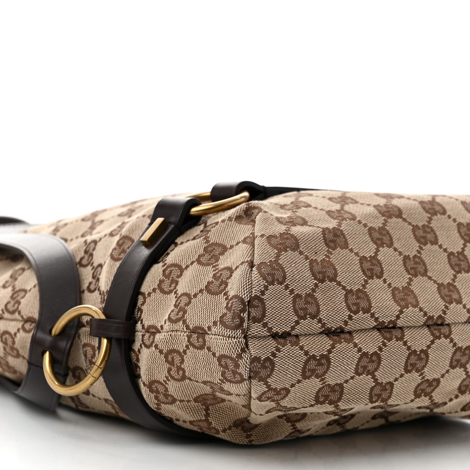 Gucci Monogram Calfskin Tote Dark Brown 9 of 12