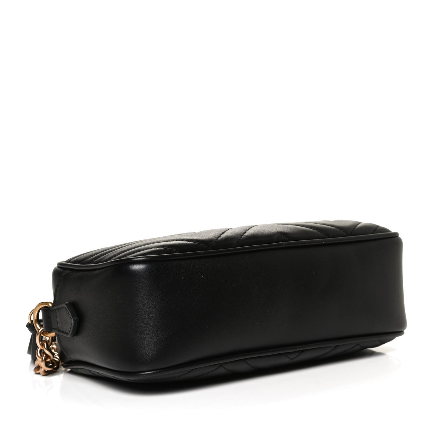 Calfskin Matelasse Small GG Marmont Chain Shoulder Bag Black