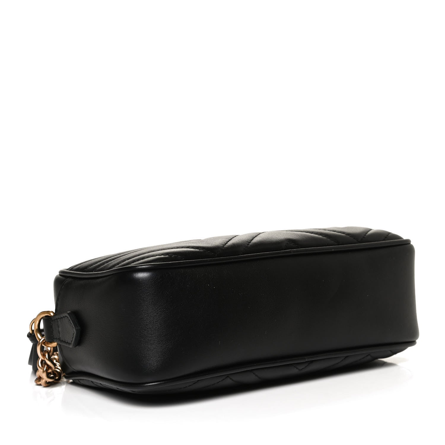 Gucci Calfskin Matelasse Small GG Marmont Chain Shoulder Bag Black 4 of 12